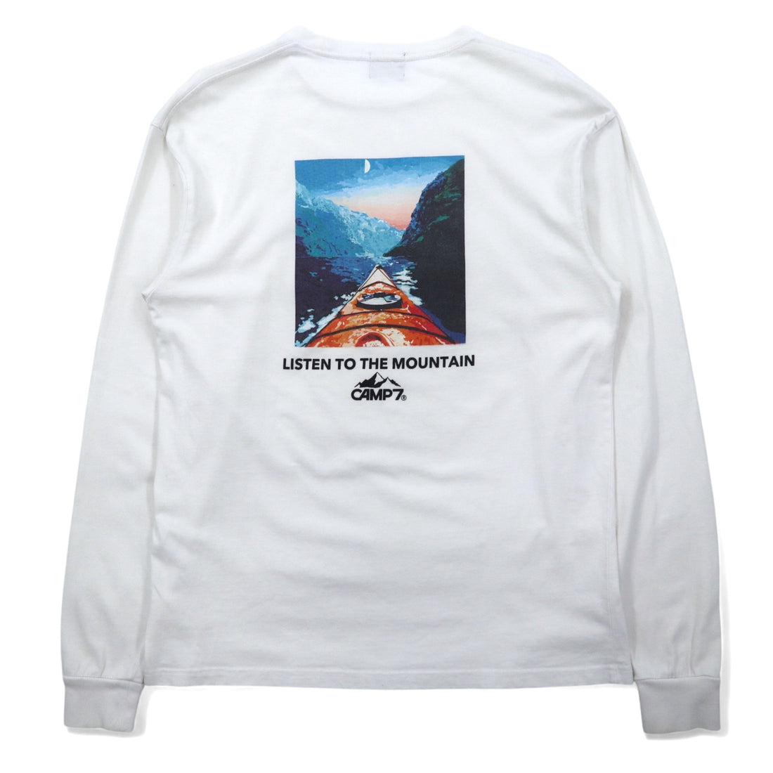 CAMP7 ロングスリーブTシャツ ロンT L ホワイト ロゴ プリント コットン
