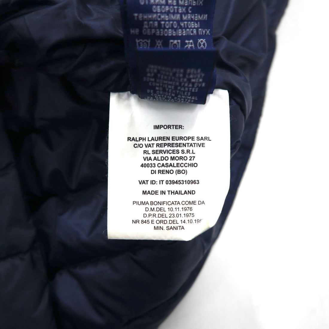 Ralph Lauren 90s Quilted Down Jacket, XL, Navy, Nylon Chin Strap