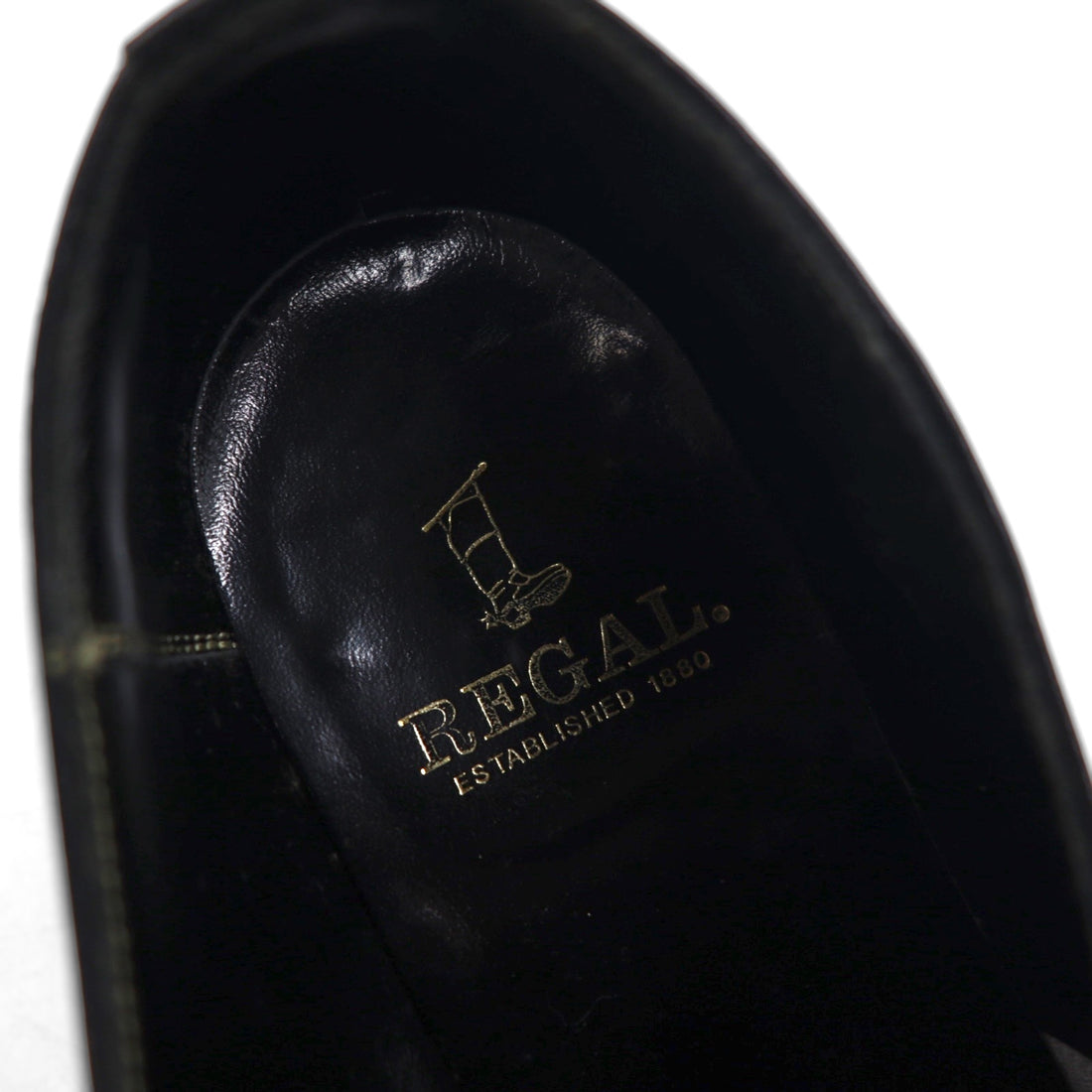 REGAL Monk Strap Dress Shoes, Size 26cm, Black Leather, Embossed, 2321, Made in Japan