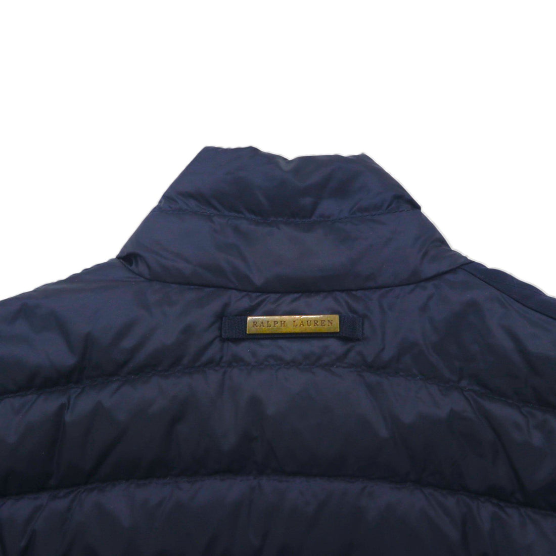 Ralph Lauren 90s Quilted Down Jacket, XL, Navy, Nylon Chin Strap
