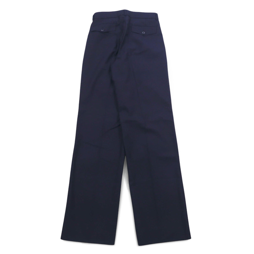 Vintage 70s Japan Made Trousers ELISIAN 70年代 タック スラックスパンツ S ネイビー ストライプ YZIP 未使用品