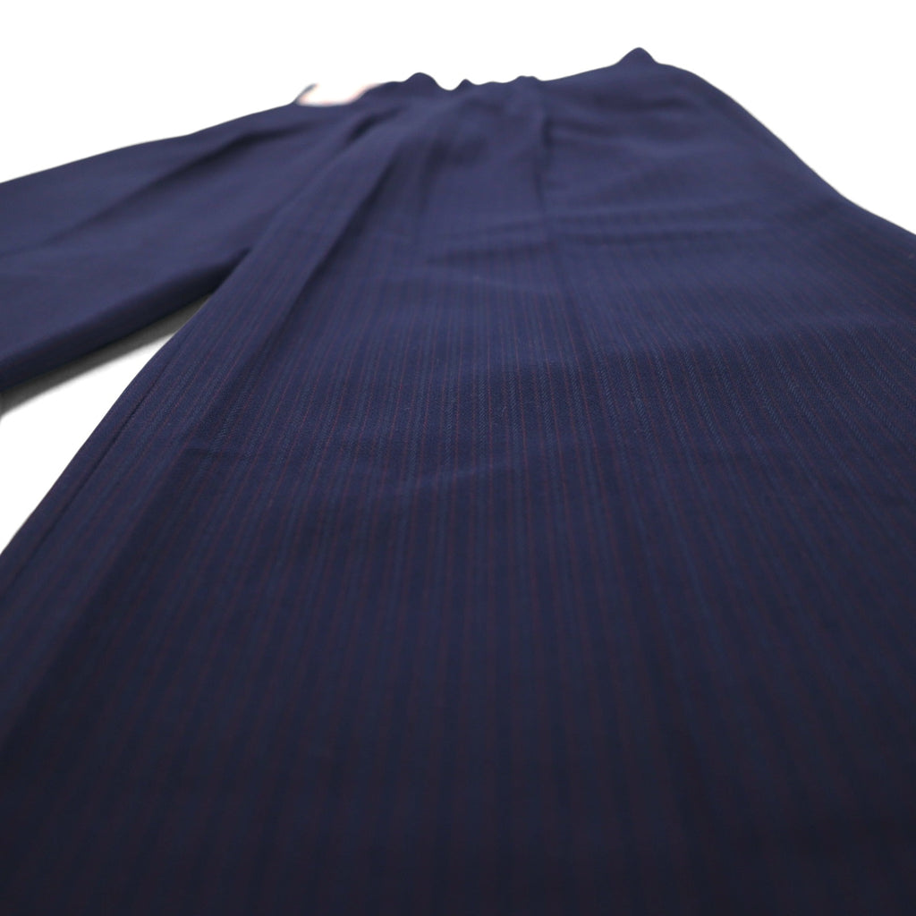 Vintage 70s Japan Made Trousers ELISIAN 70年代 タック スラックスパンツ S ネイビー ストライプ YZIP 未使用品