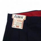 Vintage 70s Japan Made Trousers ELISIAN 70年代 タック スラックスパンツ S ネイビー ストライプ YZIP 未使用品