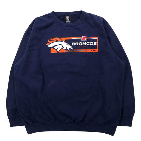 NFL Denver Broncos ビッグサイズ プリントスウェット XL ネイビー コットン