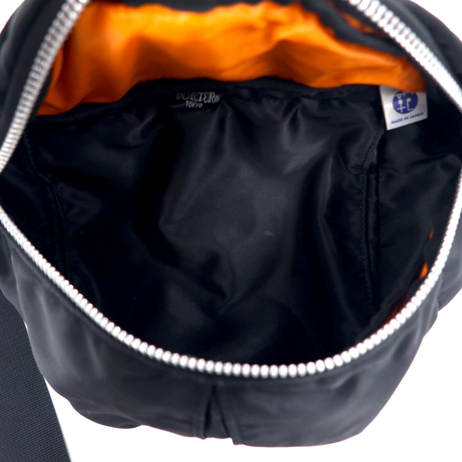 PORTER TANKER Waist Bag Body Bag Black Nylon Made in Japan