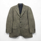 Polo Ralph Lauren 90s Made in Japan Herringbone Tweed 3B Tailored Jacket, Size M, Gray Wool