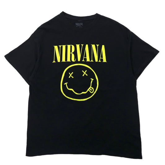 日本然リトテ-古着オンライン-NIRVANA バンドTシャツ XL ブラック コットン スマイリー-