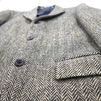 Polo Ralph Lauren 90s Made in Japan Herringbone Tweed 3B Tailored Jacket, Size M, Gray Wool
