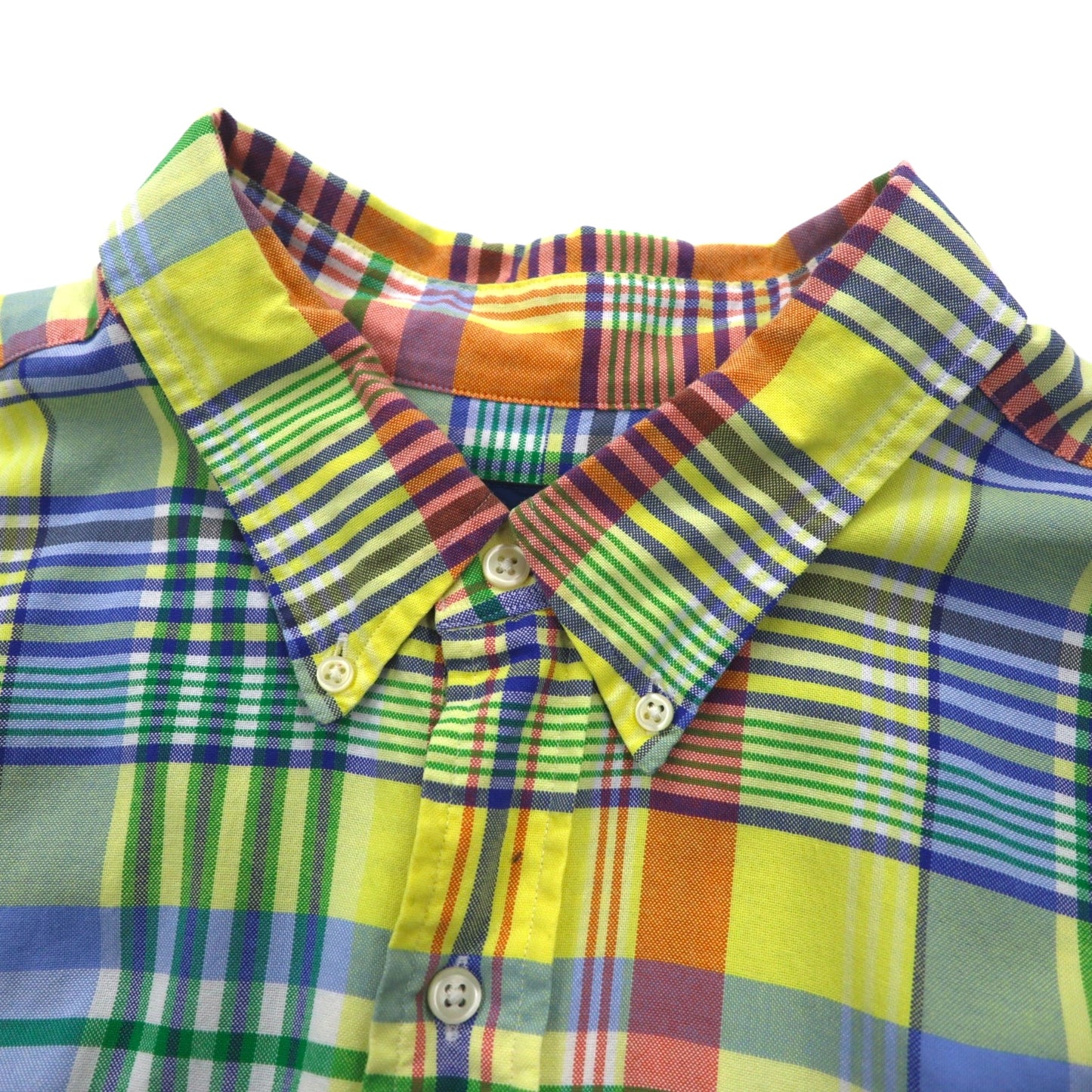 RALPH LAUREN ボタンダウンシャツ 2XL イエロー チェック ビッグサイズ スモールポニー刺繍