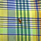 RALPH LAUREN Button-down Shirt, 2XL, Yellow, Check, Big Size, Small Pony Embroidery
