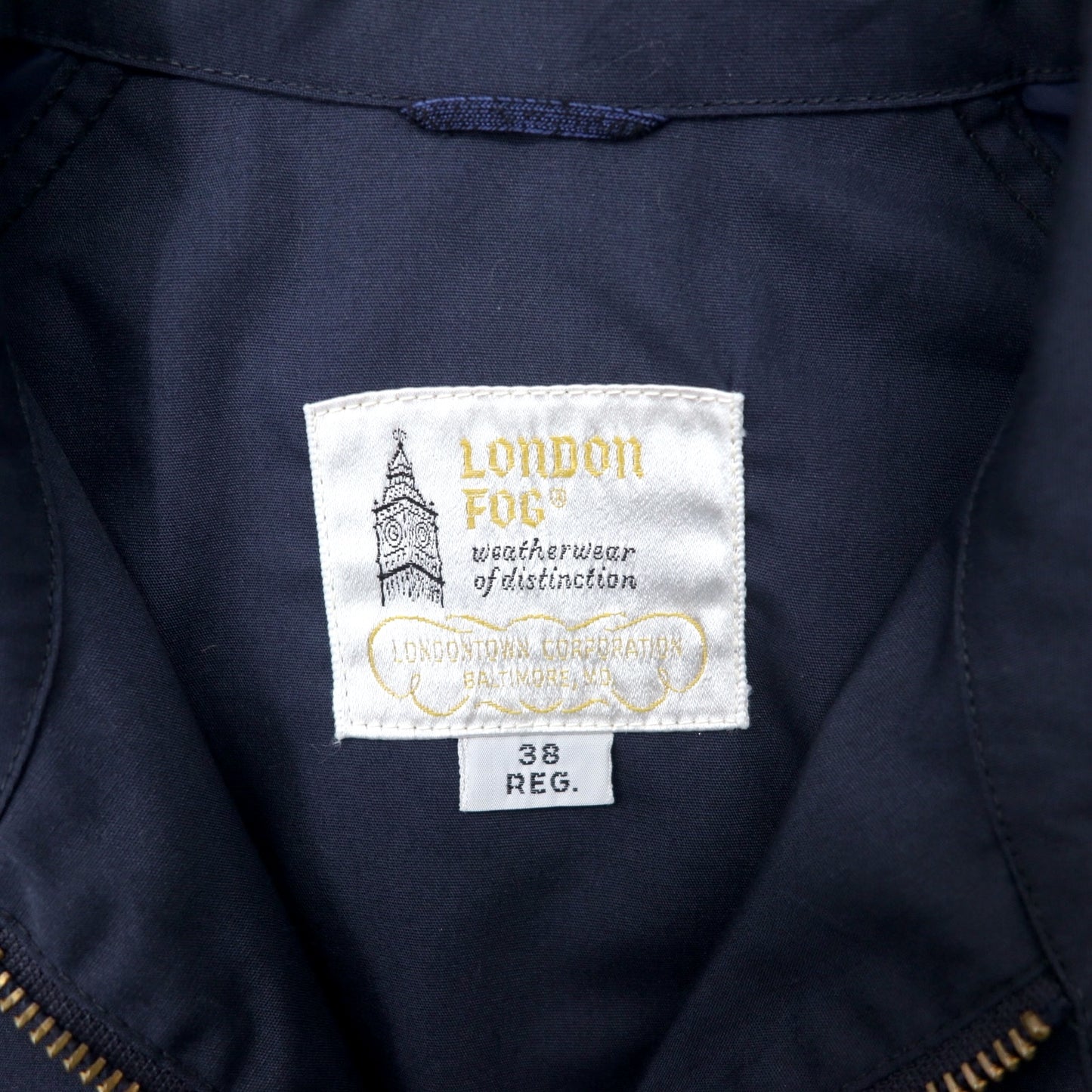LONDON FOG 70年代 スウィングトップ ハリントンジャケット M ネイビー コットン TALONジップ REEVES社製