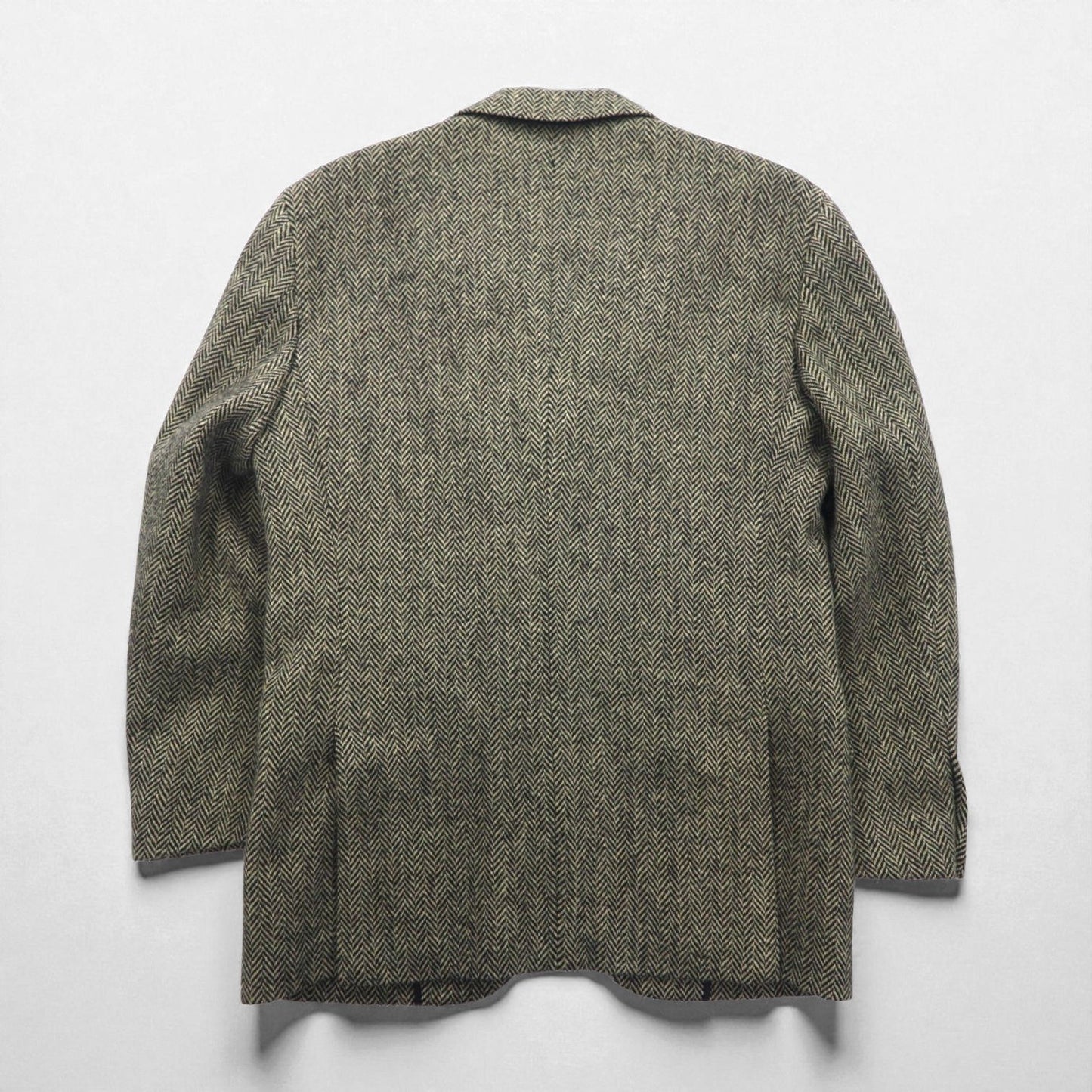 Polo Ralph Lauren 90s Made in Japan Herringbone Tweed 3B Tailored Jacket, Size M, Gray Wool