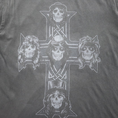 USA製 GUNS N' ROSES ガンズアンドローゼズ バンド Tシャツ XL グレー 両面 スカル クロス LUCKY BRAND