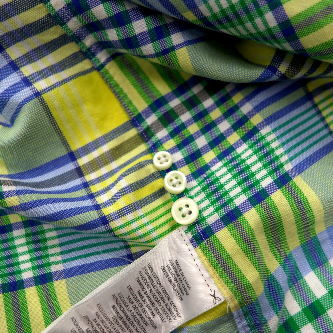 RALPH LAUREN Button-down Shirt, 2XL, Yellow, Check, Big Size, Small Pony Embroidery