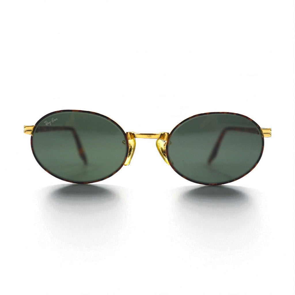 Ray-Ban Oval Sunglasses, Gold, Tortoiseshell, Metal, RB3007, W2188