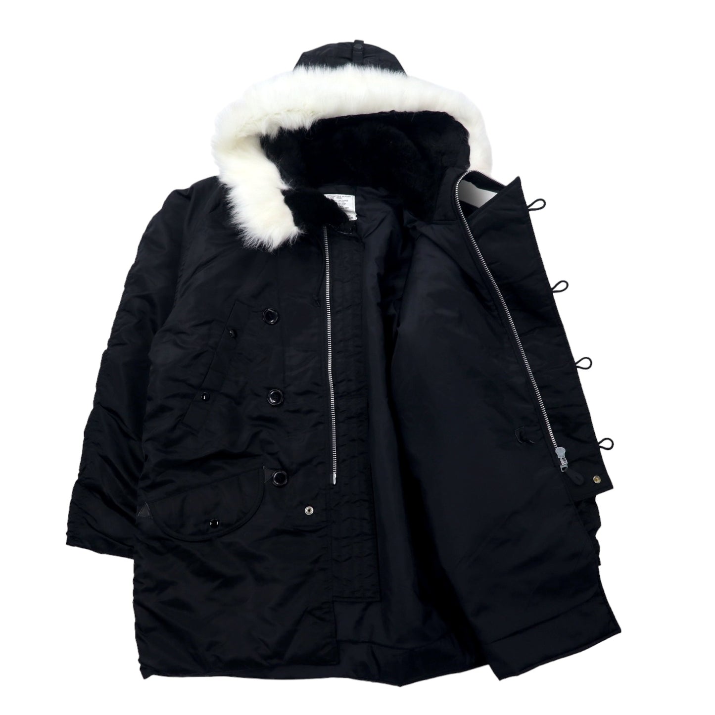 US ARMY N-3B フライトジャケット L ブラック ナイロン ミリタリー PARKA. EXTREME COLD WEATHER 3553-954-2121 Master Jim