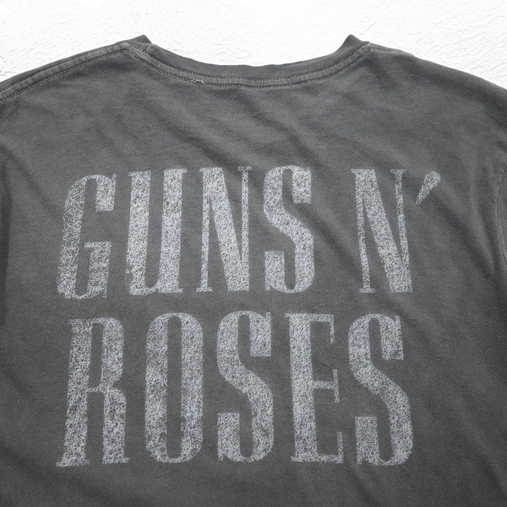 USA製 GUNS N' ROSES ガンズアンドローゼズ バンド Tシャツ XL グレー 両面 スカル クロス LUCKY BRAND