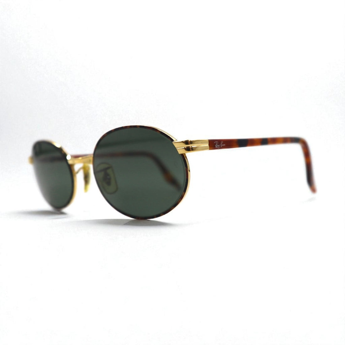 Ray-Ban Oval Sunglasses, Gold, Tortoiseshell, Metal, RB3007, W2188