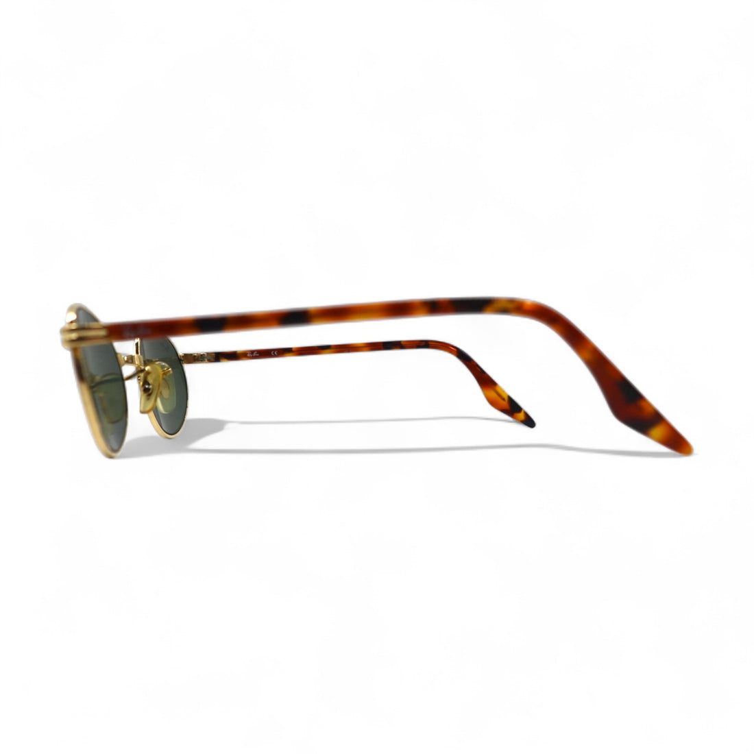 Ray-Ban Oval Sunglasses, Gold, Tortoiseshell, Metal, RB3007, W2188