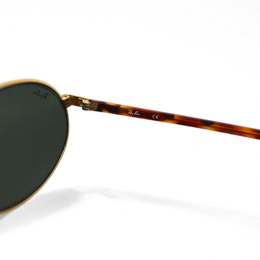 Ray-Ban Oval Sunglasses, Gold, Tortoiseshell, Metal, RB3007, W2188
