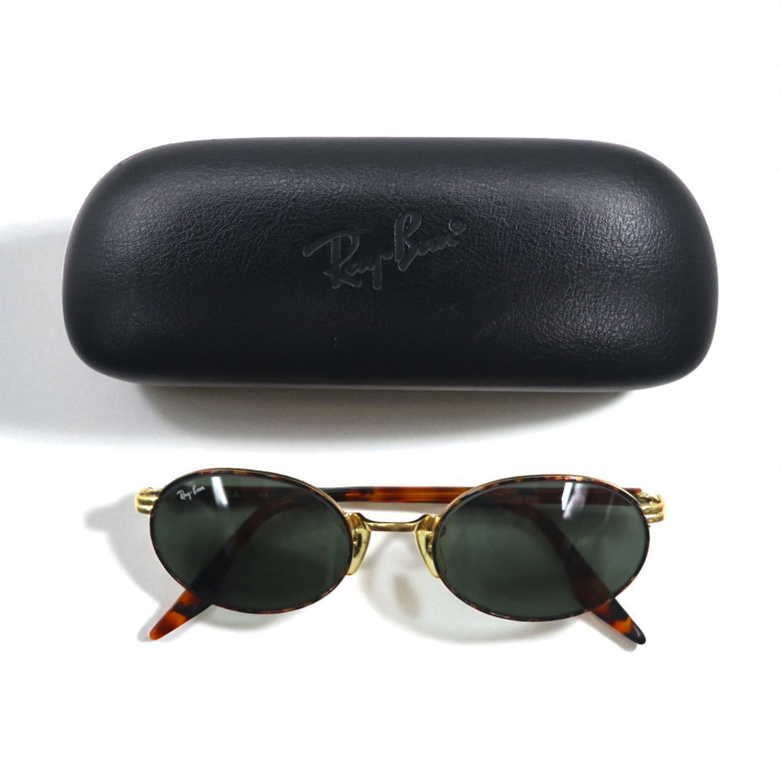 Ray-Ban Oval Sunglasses, Gold, Tortoiseshell, Metal, RB3007, W2188