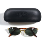 Ray-Ban Oval Sunglasses, Gold, Tortoiseshell, Metal, RB3007, W2188