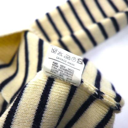 SAINT JAMES マリン ボーダー ニット CANCALE セーター M 生成り ウール 肩ボタン フランス製