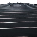 Polo by Ralph Lauren 90s Striped Polo Shirt 2XL BIG Big Size Black Pique Small Pony Embroidery