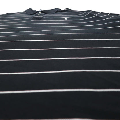 Polo by Ralph Lauren 90年代 ボーダー ポロシャツ 2XL BIG ビッグサイズ ブラック 鹿の子 スモールポニー刺繍