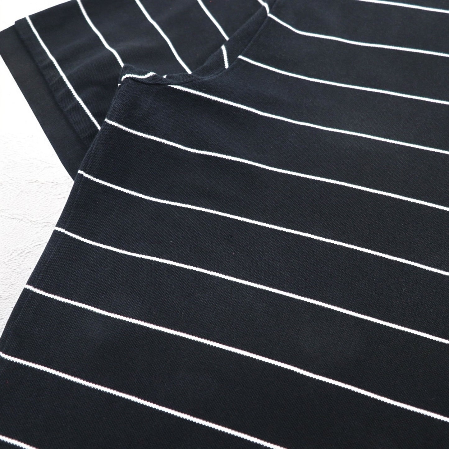 Polo by Ralph Lauren 90年代 ボーダー ポロシャツ 2XL BIG ビッグサイズ ブラック 鹿の子 スモールポニー刺繍