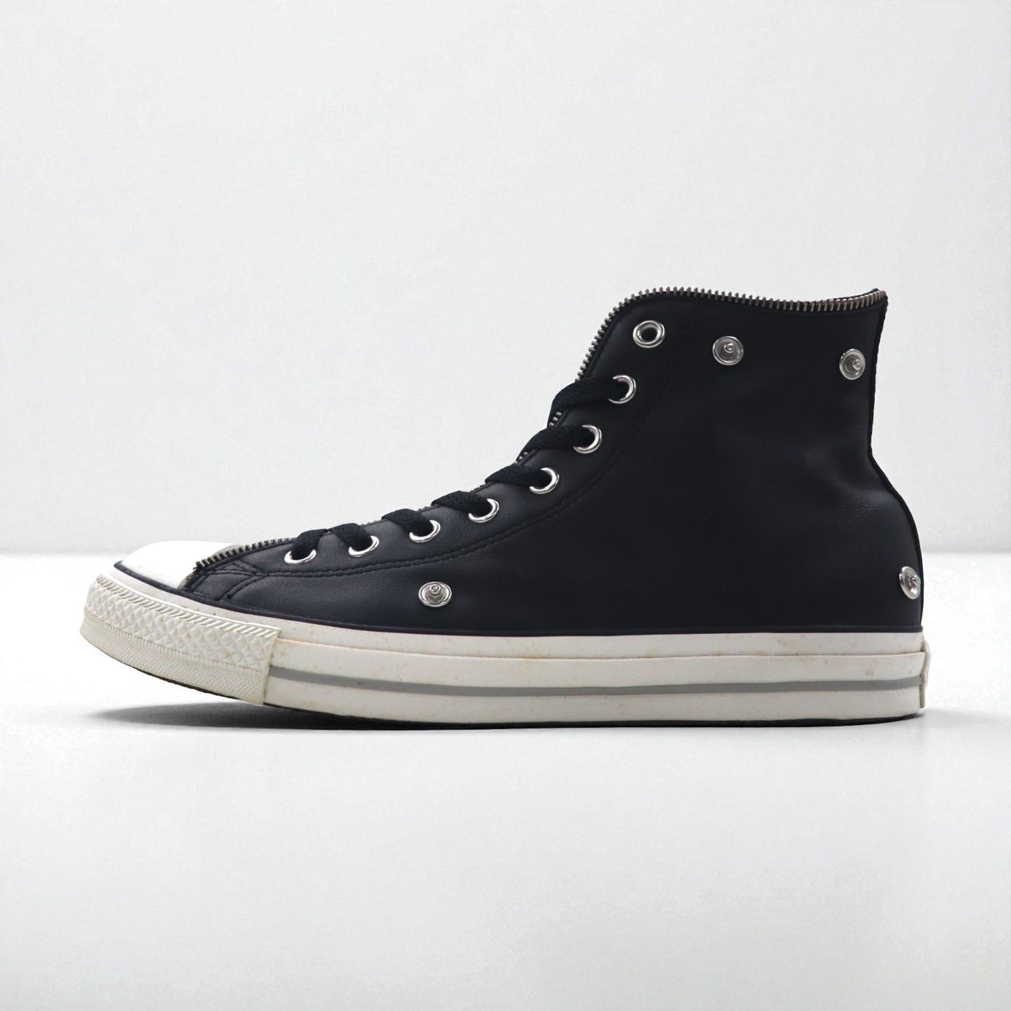 CONVERSE All Star Leather Zip Hi High-top Sneakers, Size 28cm, Zip Design