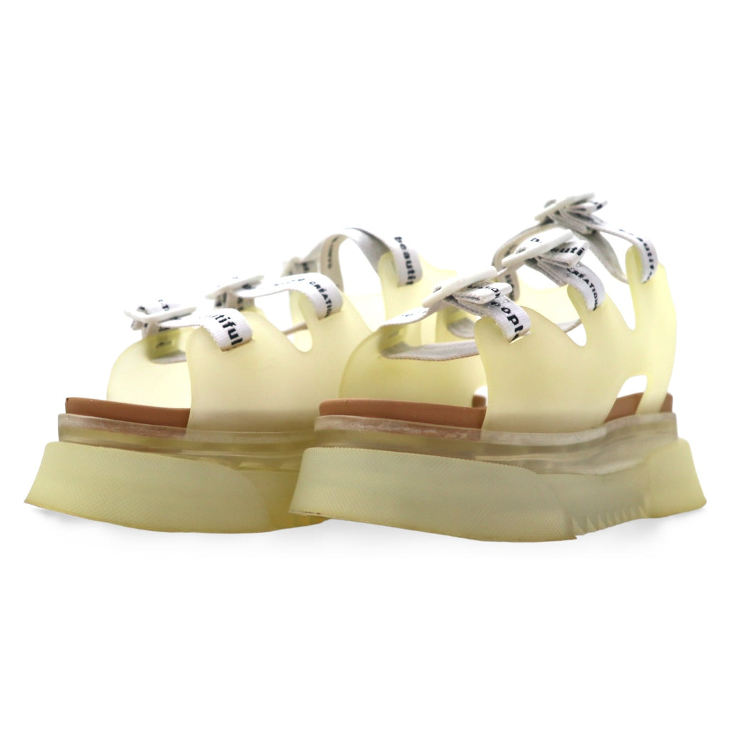 beautiful people × UNITED TOKYO tape logo sports sandals 23-23.5cm white made in Japan unused