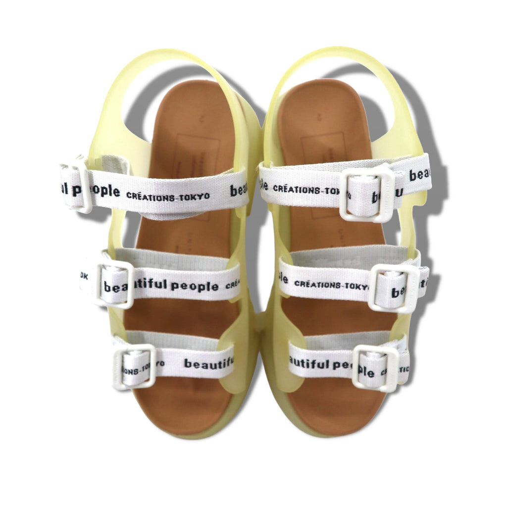 beautiful people × UNITED TOKYO tape logo sports sandals 23-23.5cm white made in Japan unused