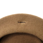 KANGOL beret ONE beige wool logo embroidery MODFLAINE unused item