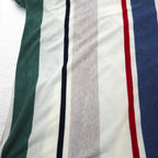 CHAPS RALPH LAUREN 90s Multi-stripe Polo Shirt L White One-point logo embroidery