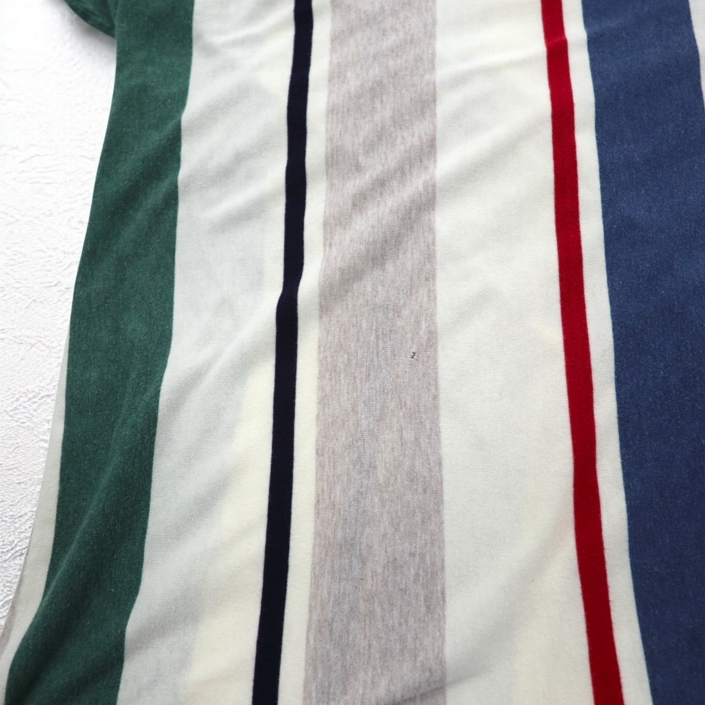 CHAPS RALPH LAUREN 90年代 マルチストライプ ポロシャツ L ホワイト ワンポイントロゴ刺繍