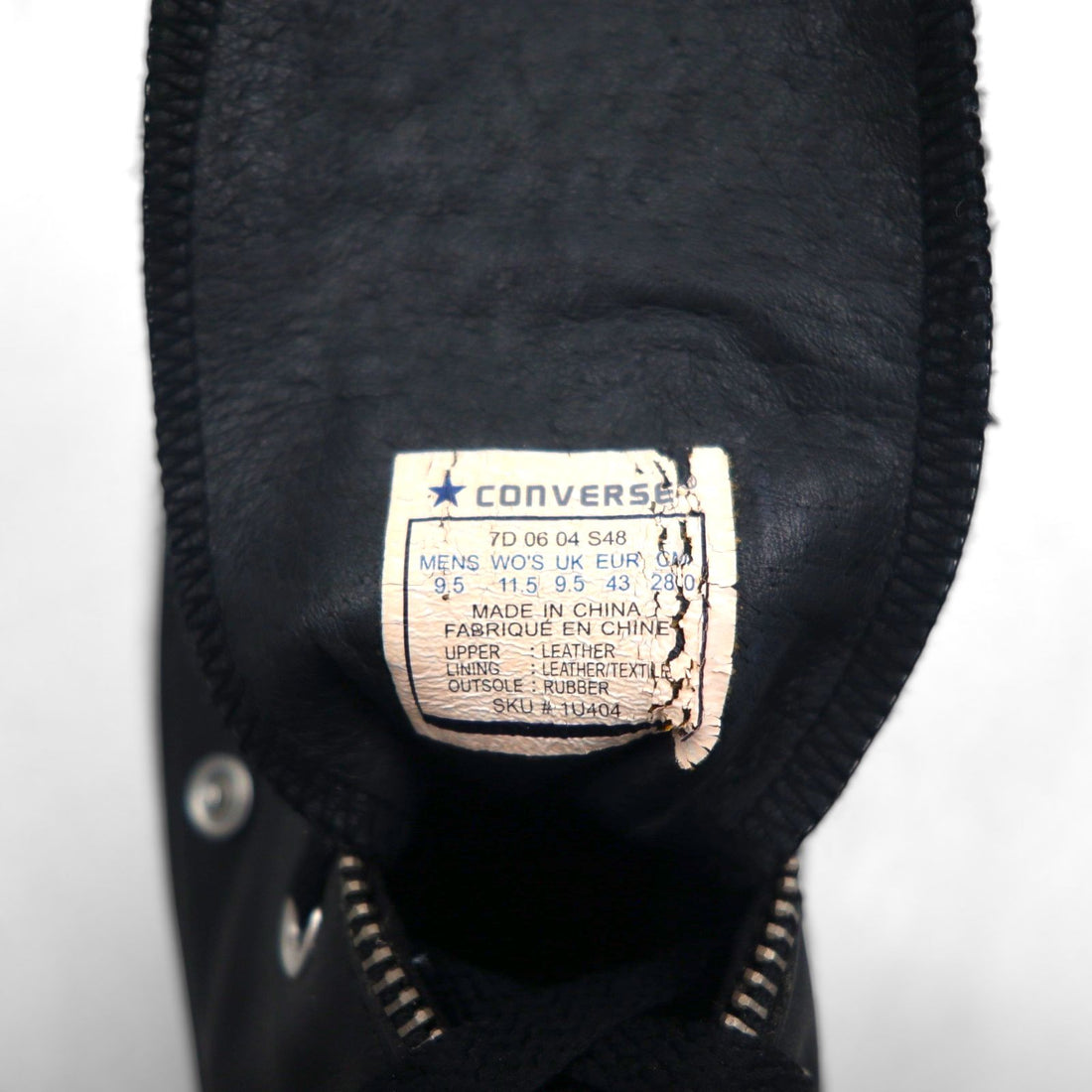CONVERSE オールスター ジップ ハイ レザー All Star Leather Zip Hi ハイカットスニーカー 28cm ジップデザイン