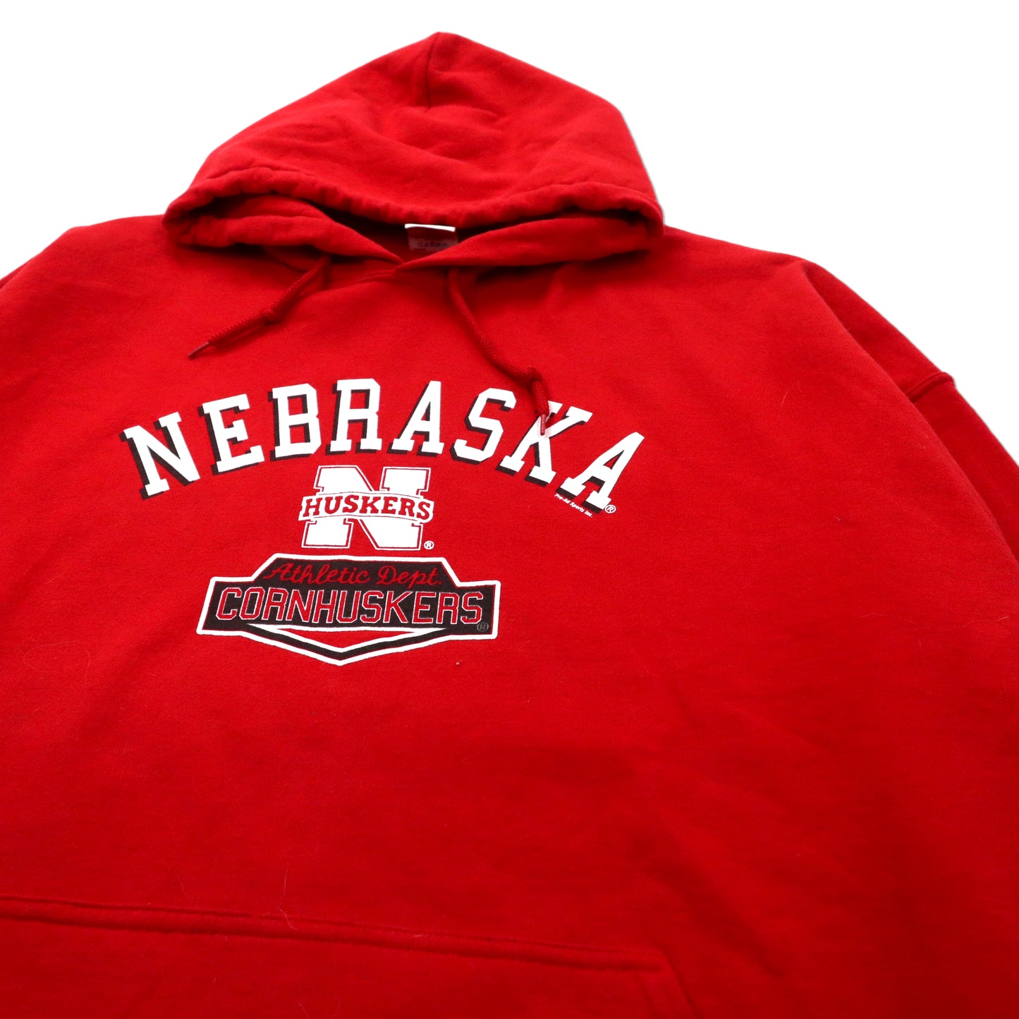 GILDAN ビッグサイズ カレッジプリントパーカー 3XL レッド コットン 裏起毛 NEBRASKA HUSKERS