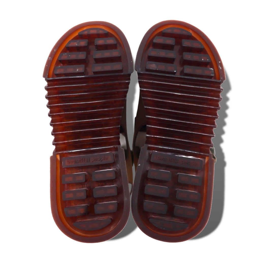 beautiful people × UNITED TOKYO tape logo sports sandals 22-22.5cm brown made in Japan unused
