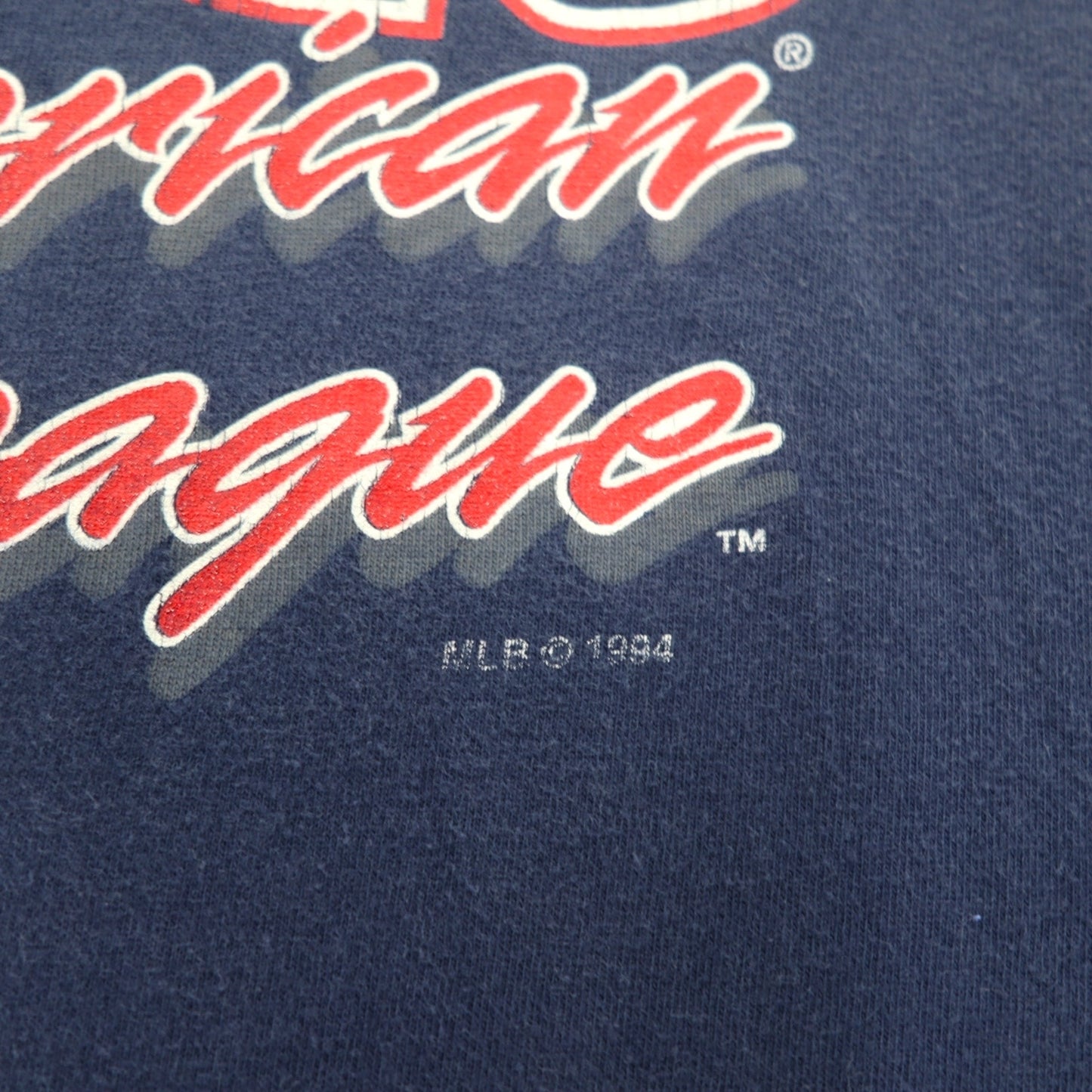 JOSTENS SPORTSWEAR 90年代 USA製 MLB INDIANS プリント Tシャツ XL ネイビー シングルステッチ