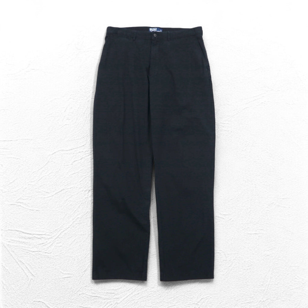 Polo by Ralph Lauren 90年代 ワイド チノパンツ L ダーク ネイビー コットン