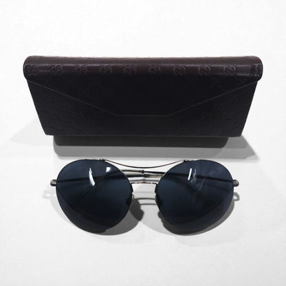 GUCCI メタル ラウンド サングラス ダブルブリッジ GG4252 KJ14X 58-16 140 イタリア製