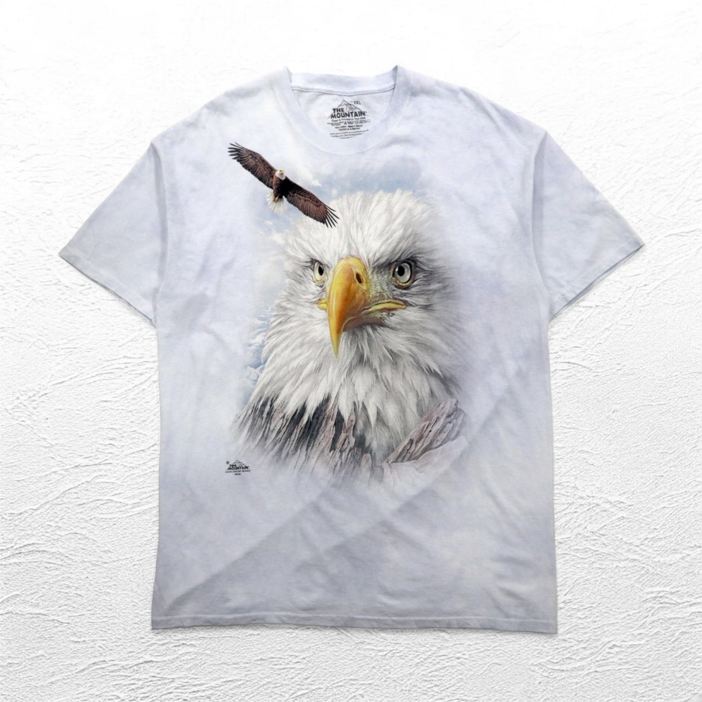 THE MOUNTAIN ビッグサイズ タイダイ Tシャツ 2XL ブルー プリント アニマル 鷲 イーグル メキシコ製
