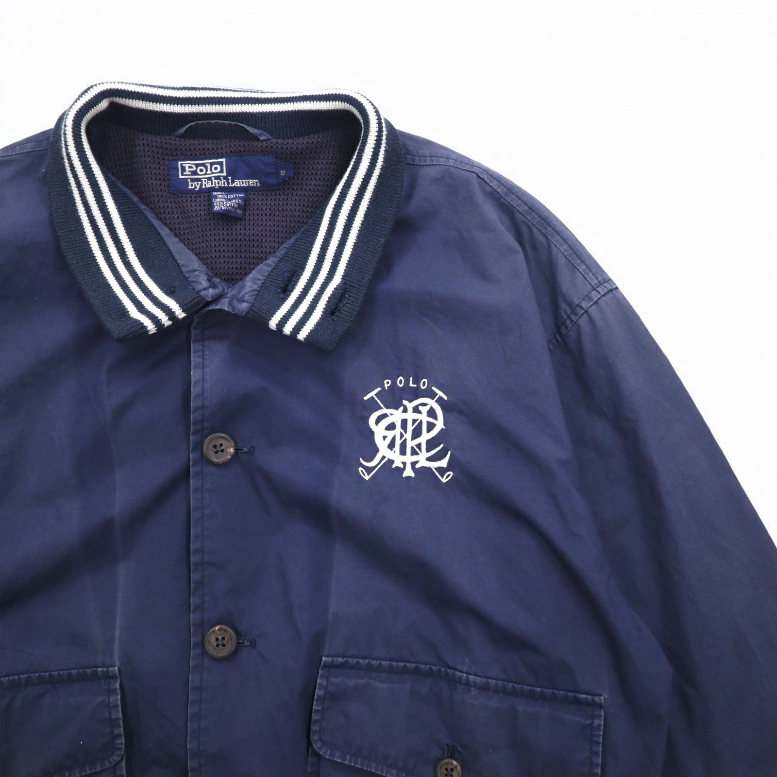 Polo by Ralph Lauren 90s Botasta Sports Jacket, S, Navy, Embroidered Emblem Logo