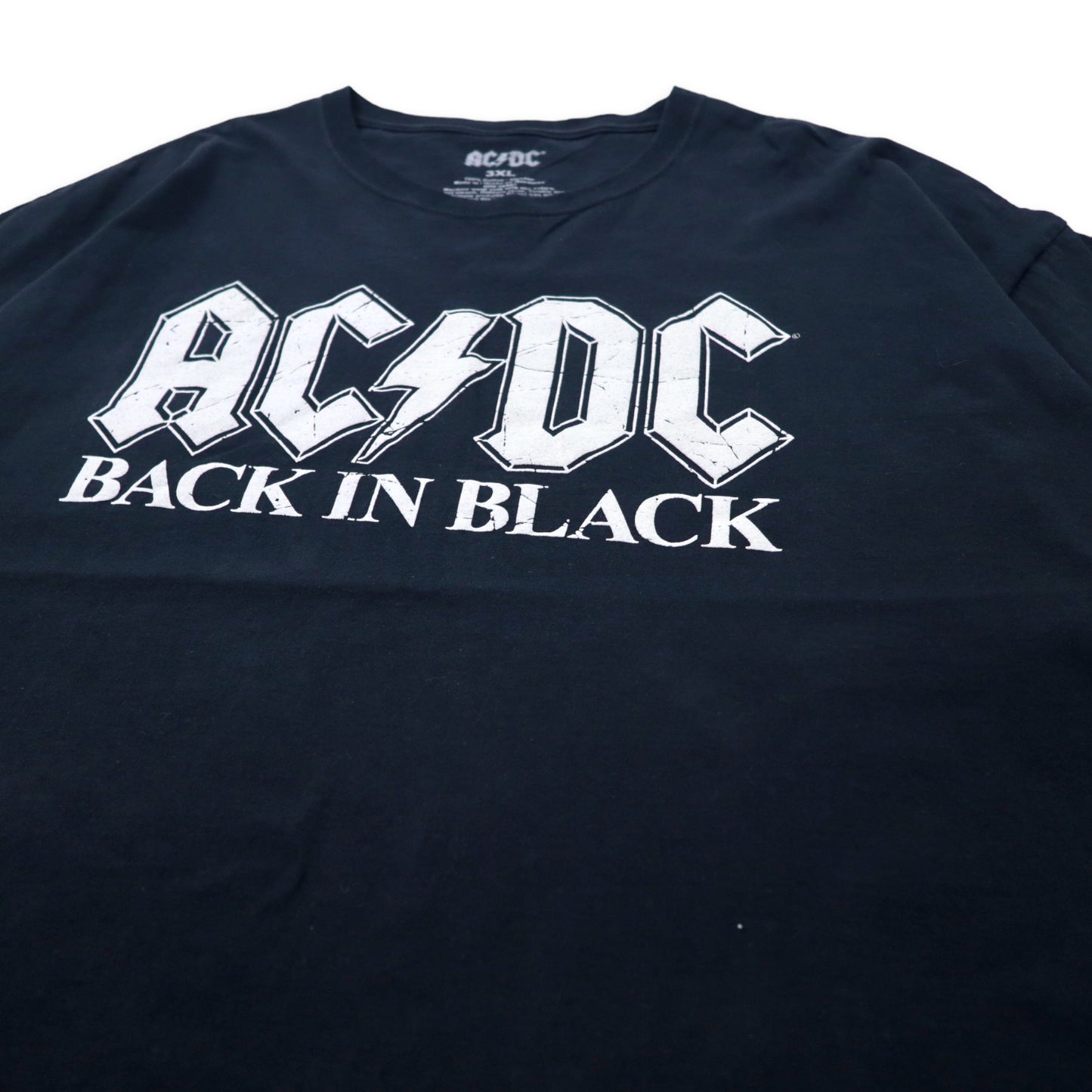 AC/DC バンドTシャツ 3XL ブラック コットン BACK IN BLACK ビッグサイズ