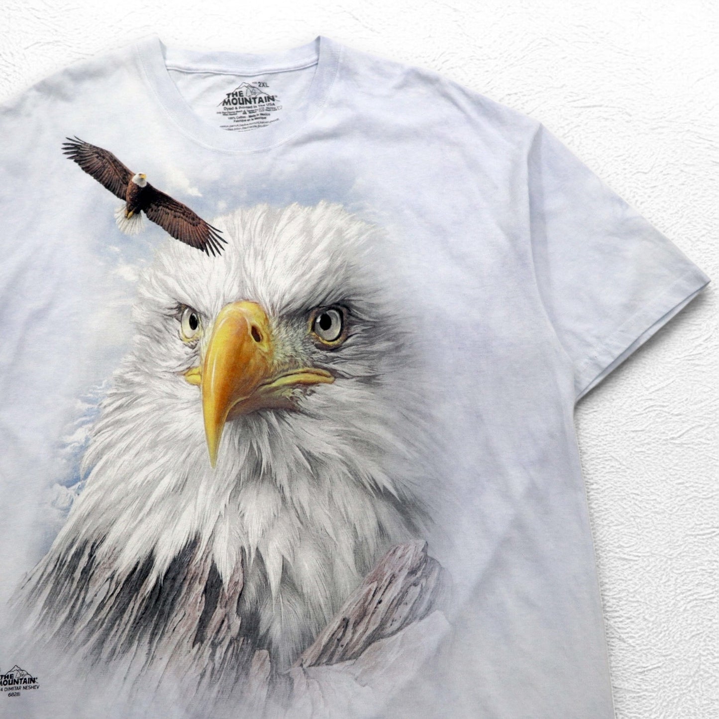 THE MOUNTAIN ビッグサイズ タイダイ Tシャツ 2XL ブルー プリント アニマル 鷲 イーグル メキシコ製