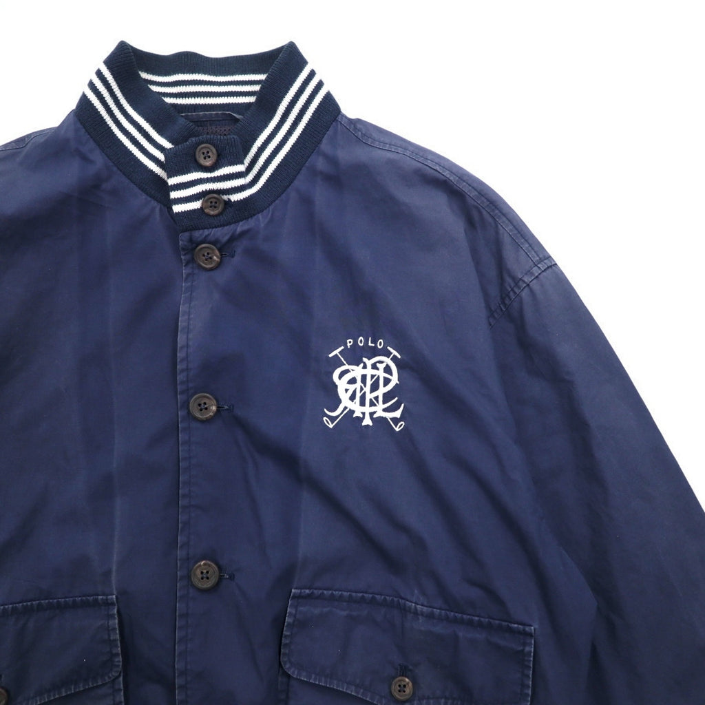 Polo by Ralph Lauren 90s Botasta Sports Jacket, S, Navy, Embroidered Emblem Logo