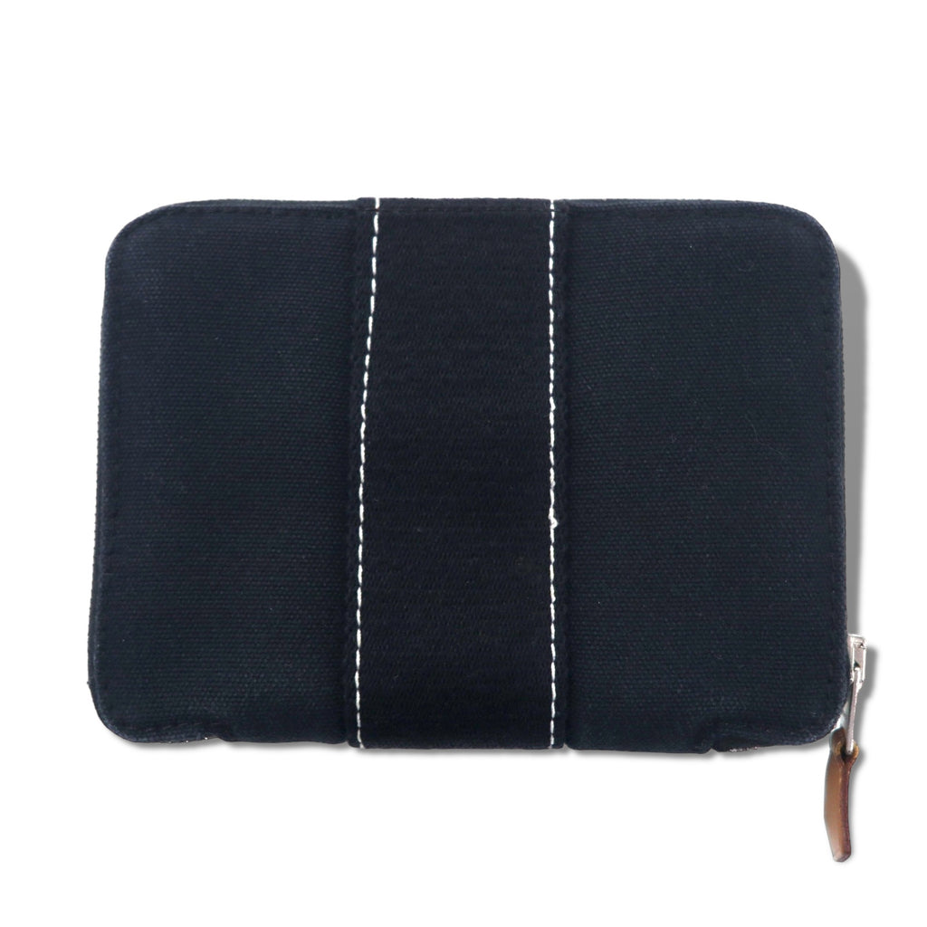 日本然リトテ-古着オンライン-HERMES フランス製 フールトゥ パースPM 2つ折り財布 ミニ ブラック キャンバス ラウンドファスナー ririジップ-HERMES French MADE fourre tout PM Folding Wallet Mini Black Canvas Round Fastener RIRI Zip