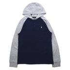 POLO RALPH LAUREN Half Button Hoodie XL Navy Pique PERFORMANCE Numbering Small Pony