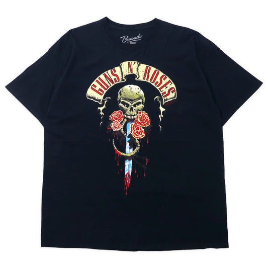 日本然リトテ-古着オンライン-GUNS N' ROSES ガンズアンドローゼズ バンドTシャツ XXL ブラック コットン スカル ビッグサイズ Bravado-GUNS N 'Roses Guns Androses Band T-Shirt XXL Black Cotton Skull Big Size BRAVADO